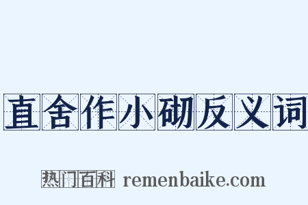 直舍作小砌反义词是什么意思的图片